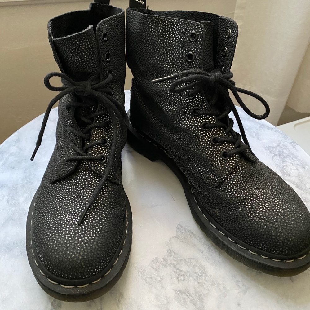 Dr. Martens Pascal Pebbled Leather Metallic Boots